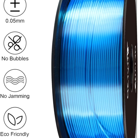 Shine Blue PLA 3D Printer Filament 1.75mm 1KG 2.2LBS Spool - Picture 2 of 5
